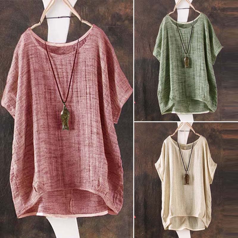 2026 plus big size cotton T-Shirt Women Casual Blouse TopsWomen