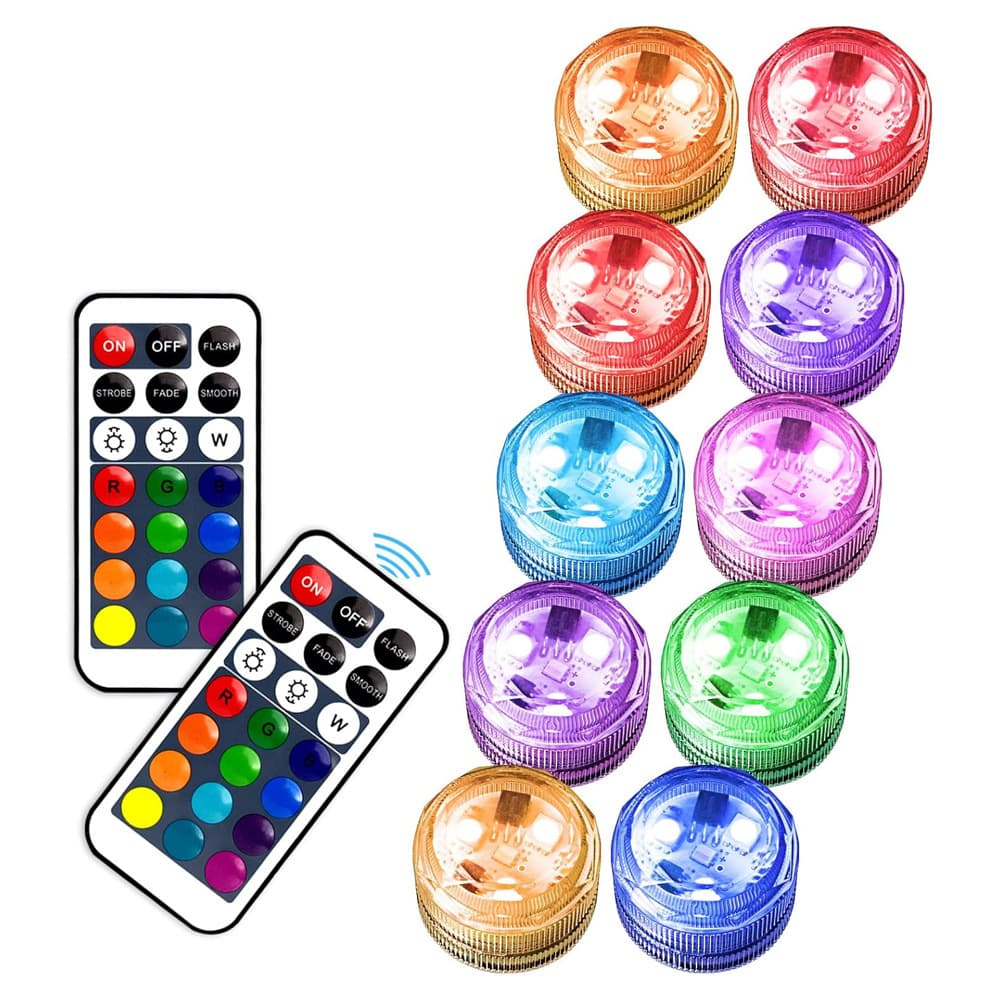 LED Remote Control Mini Submersible Light, Waterproof Knob Light, Aquarium Light, Underwater Light, Vase Gift Box, Landscape Decorative Atmosphere Light
