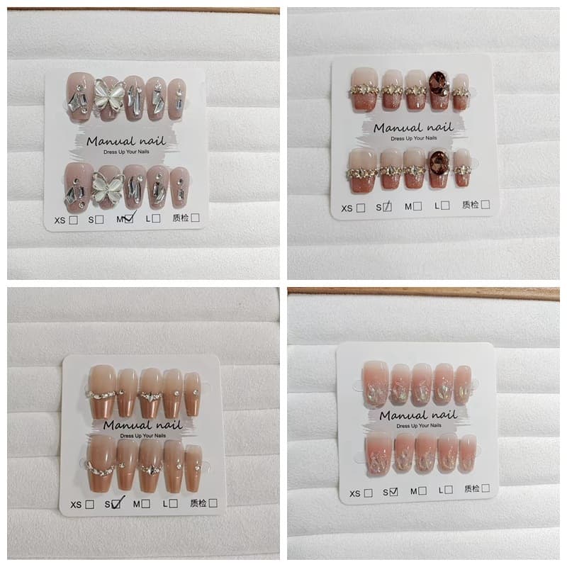 Limited-edition collection of popular wearable nail art, 10 pieces, stylish, simple, suitable for everyday wear, students, New Year's, brides, gentle and elegant.