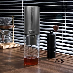 Upgraded New Cold Drip Coffee Maker Push-Pull Drip Hand Brew Coffee Adjustable Flow Rate Cold Brew Ice Filter Glass