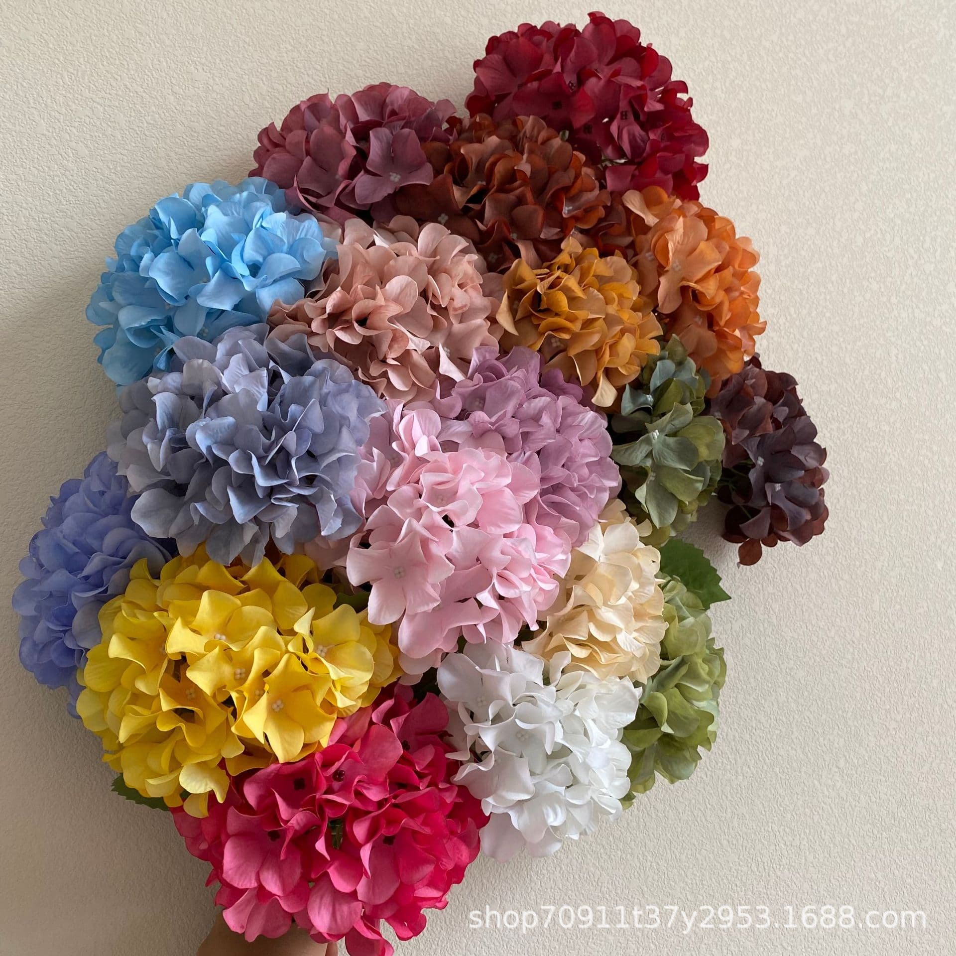Foreign Trade Cross-border Simulation Flower Hydrangea Wedding Flower Decoration Handmade Fake Flower Simulation Hydrangea Home Decoration Silk Flower