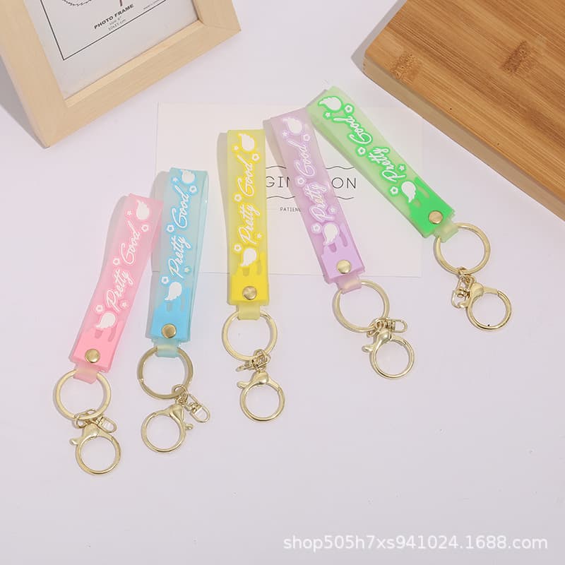 Transparent Wings PVC Soft Silicone Keychain Handheld Bag Accessory Creative Gift Key Holder Modern Minimalist Style Personalized Jewelry