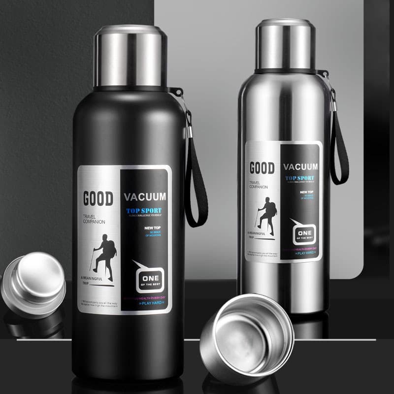 Large Capacity 304 Stainless Steel Thermos Cup, All-Steel Insulated Flask, Travel Portable Heat-Resistant Full Steel Insulated Mug