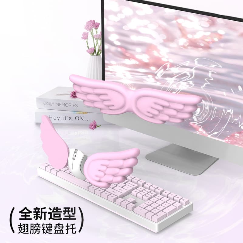 Keyboard Wrist Rest with Memory Foam for Mechanical Keyboards, Silicone Palm Rest for Women