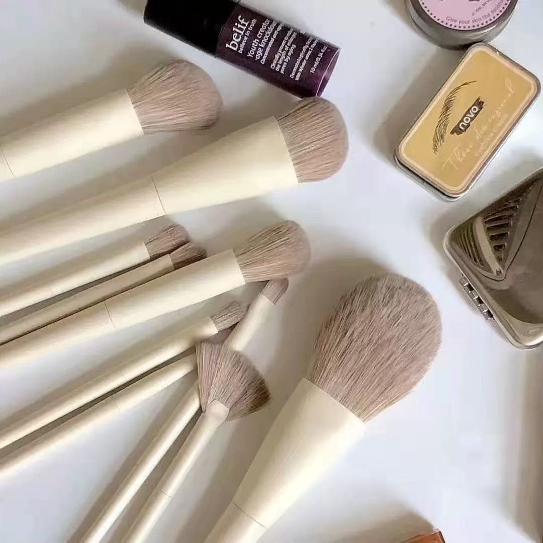 10-Piece Zero Morandi Makeup Brush Set Soft Bristle Makeup Brushes Fan Highlighter Brush Cangzhou Beginner Brush Set