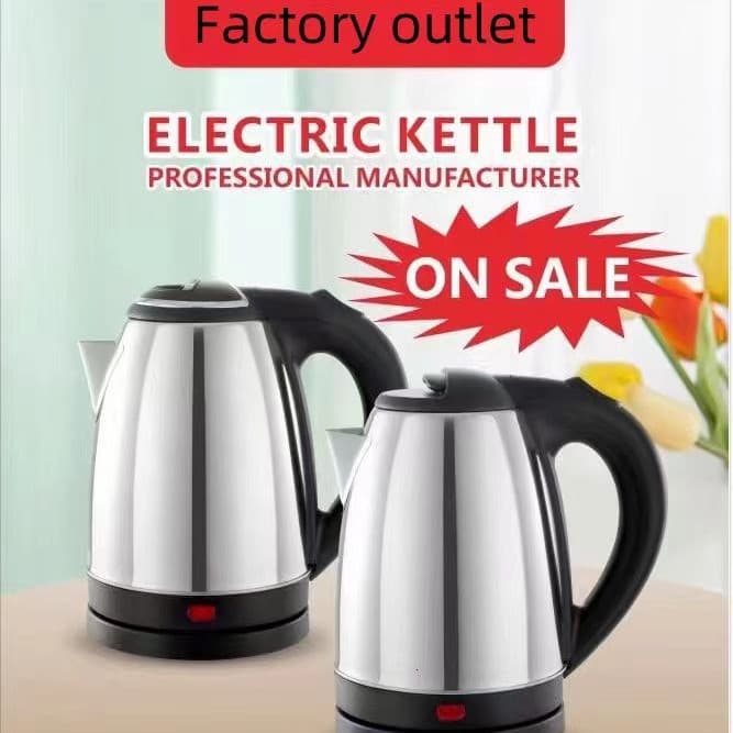 Export Electric Kettles Stainless Steel 2L with Steel Lid (Gift Option)
