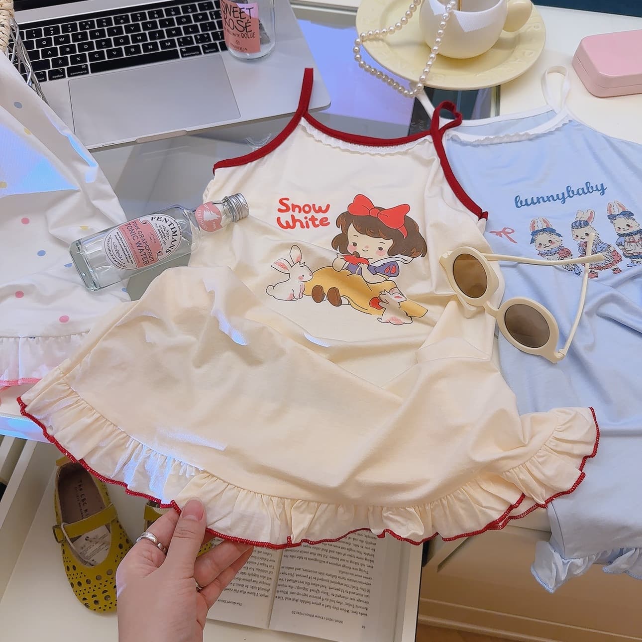 Children's Sleeveless Nightgown Baby Summer Thin Dress for Toddlers and Older Kids Cute Princess Sleepwear Little Girls Home Dress