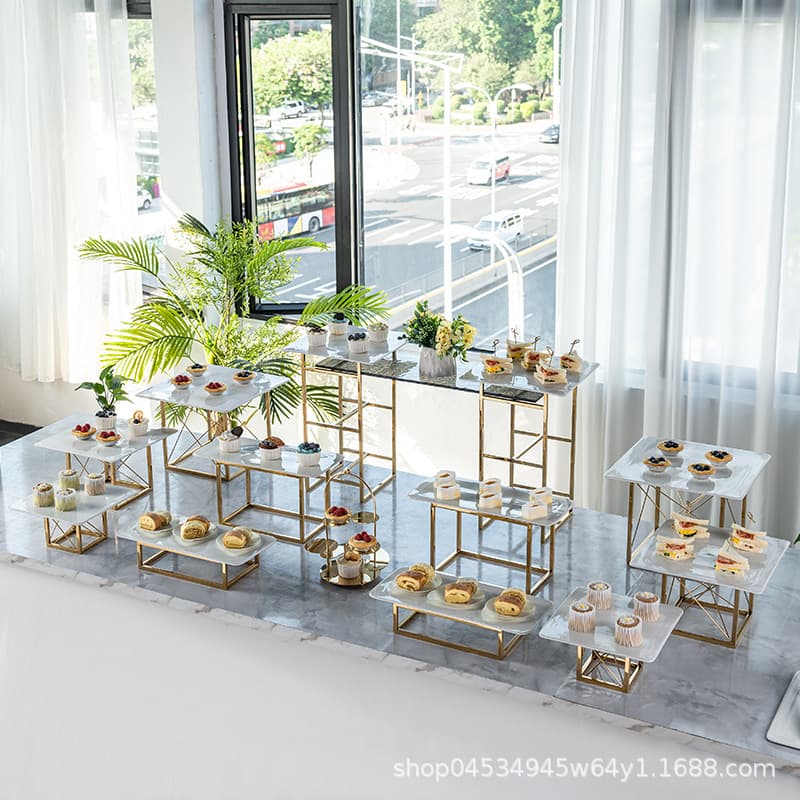 Internet celebrity dessert table decoration display rack buffet table pastry display snack rack cold dinner party set tea break table