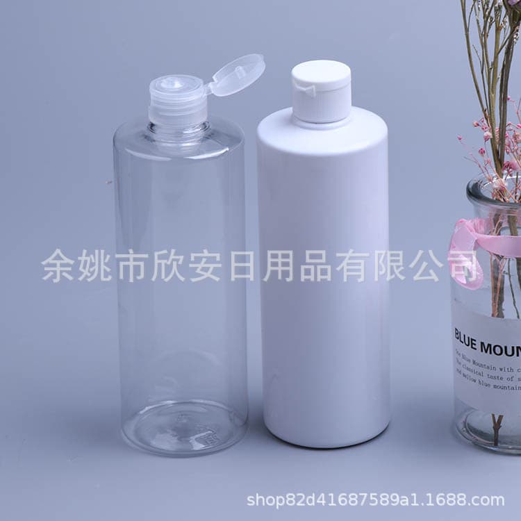 400ml transparent flat shoulder flip-top bottle hand sanitizer bottle lotion bottle dishwashing liquid bottle 400ML white butterfly cap bottle