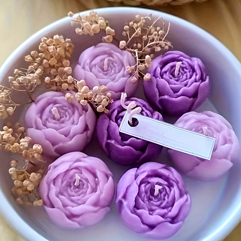 Small Rose Bud Scented Candle Silicone Mold DIY Flower Plaster Ornament Aroma Stone Cake Mold