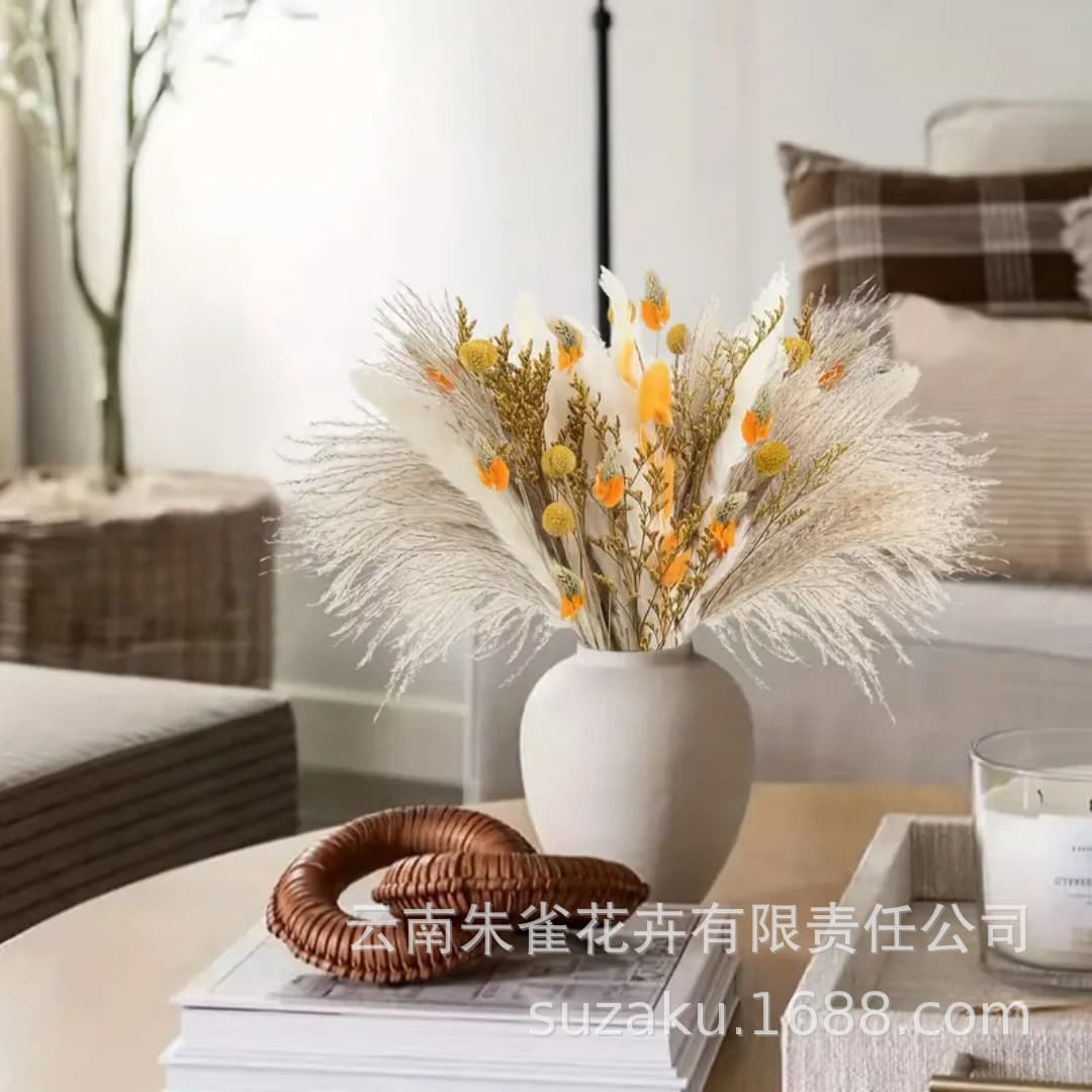Small Reed Golden Ball Dried Flowers Living Room Party Decoration Photo Prop Pampas In Stock