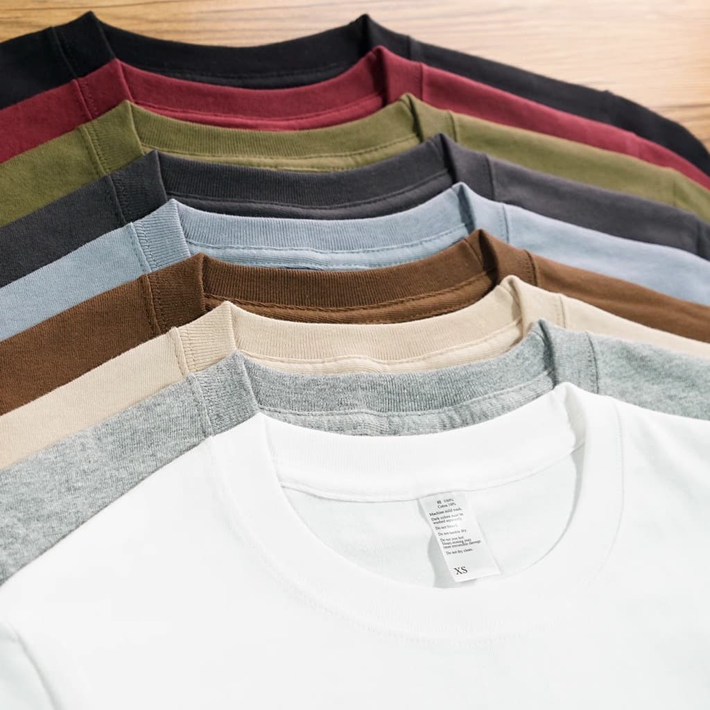 Thick Pure Cotton Round Neck Short Sleeve T-Shirt Unisex Heavyweight Solid White Base Shirt Men's Women's Body Tee Top