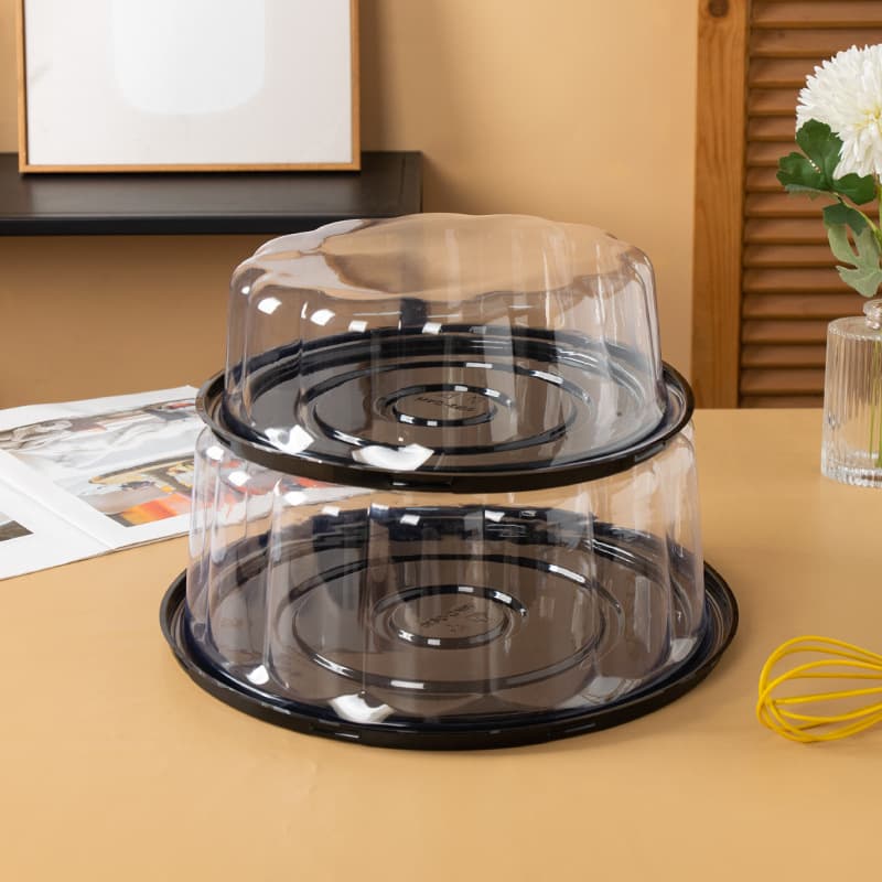 Baking eight-inch and ten-inch cake box chiffon mousse thousand-layer round box transparent thickened buckle cake blister box