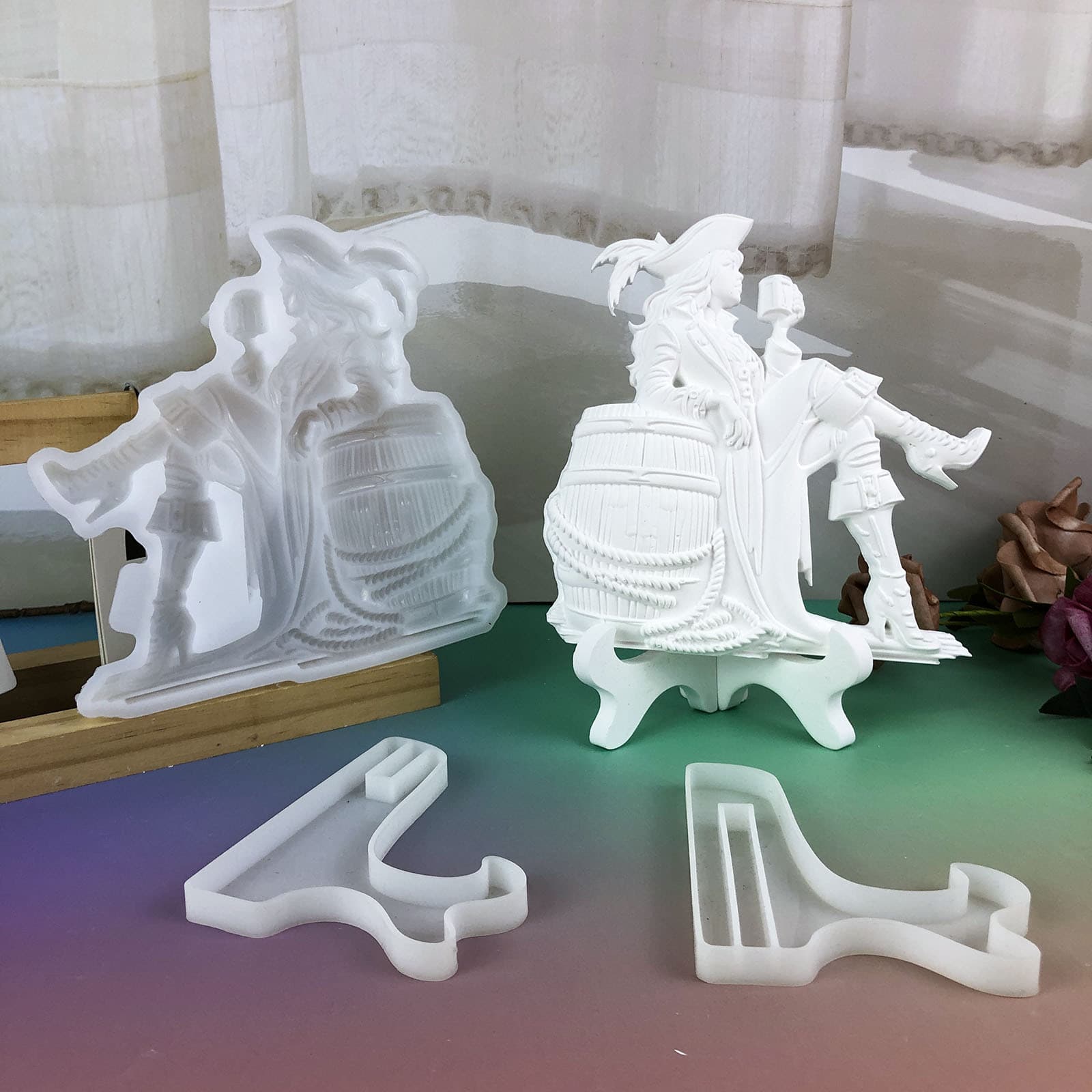 X0811 Barrel Beauty Desktop Decorative Cement Plaster Mold DIY Silicone Mold
