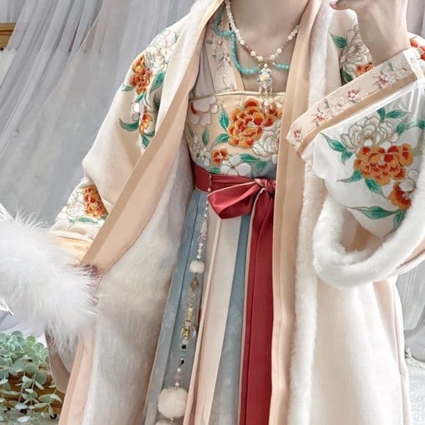Guyue Die Original Hanfu "Flower Morning Moon Evening" Hanfu Autumn/Winter Version Authentic Thickened Warmth High-Waist Ruqun Embroidery