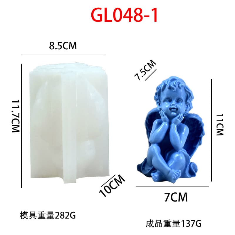 New Cheek Rest Angel Aromatherapy Candle Silicone Mold Home Decor DIY Plaster Scented Stone Mold In Stock
