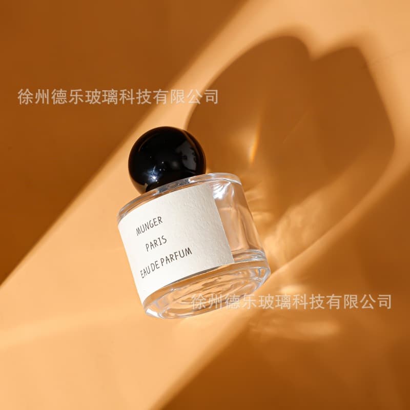 Round Cap Perfume Bottle 30ml 50ml 100ml Empty Perfume Bottle Round Clear Glass Perfume Refillable Spray Bottle