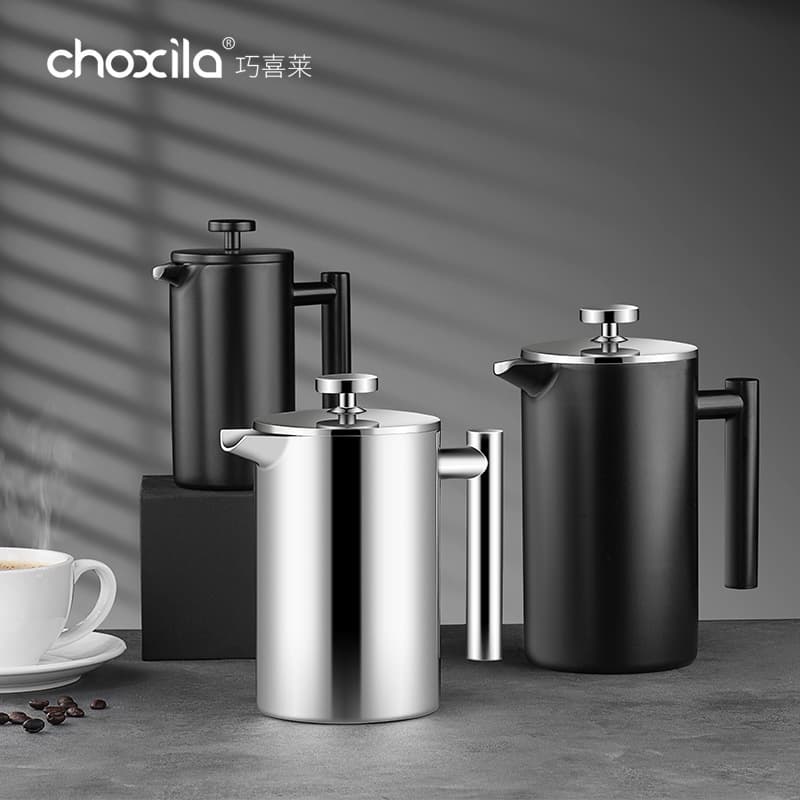 304 Stainless Steel French Press Double Wall Outdoor Manual Coffee Press Tea Maker