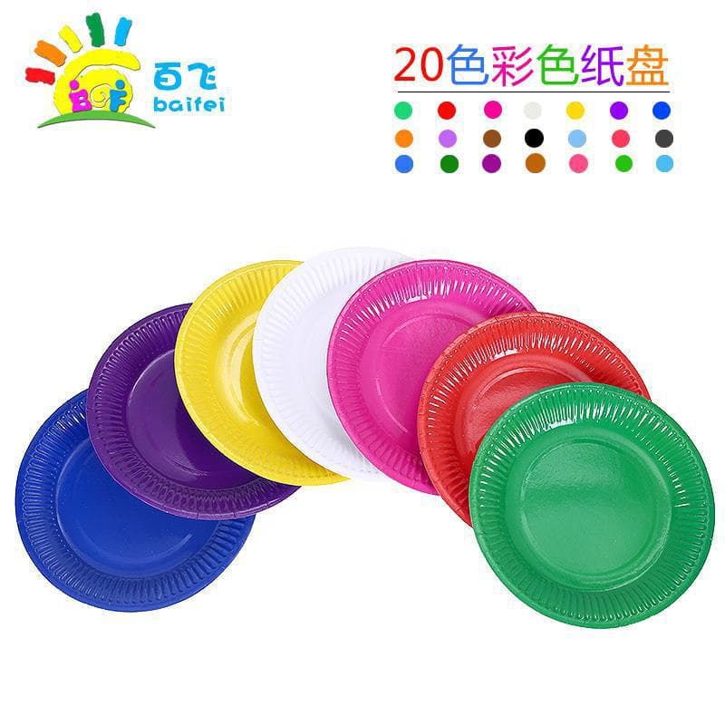 Creative Colored Paper Plates Round Colored Paper Plates DIY Colored Plates Handmade Creative Craft Materials