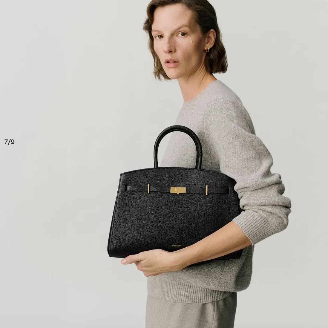 DeMellier New Handbag The Hudson Cowhide Shoulder Crossbody Bag Large Capacity Commuter Tote Bag for Women