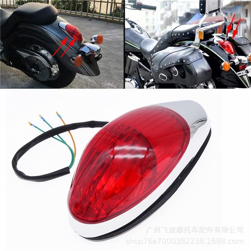 Harley Cruiser / Iron Horse 400 / Magna 250 / Shadow 400 Motorcycle Custom Oval Tail Light
