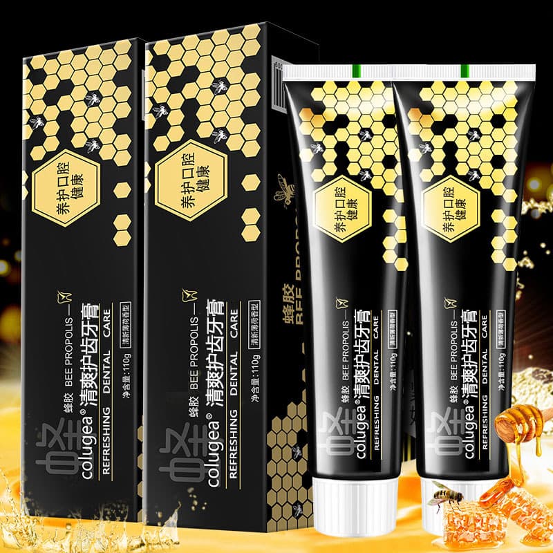 Wholesale Bee Venom Toothpaste Cleans Yellow Teeth Bad Breath Smoke Stains Fresh Breath Bee Propolis Active Peptide Whitening Gum Care Family Pack
