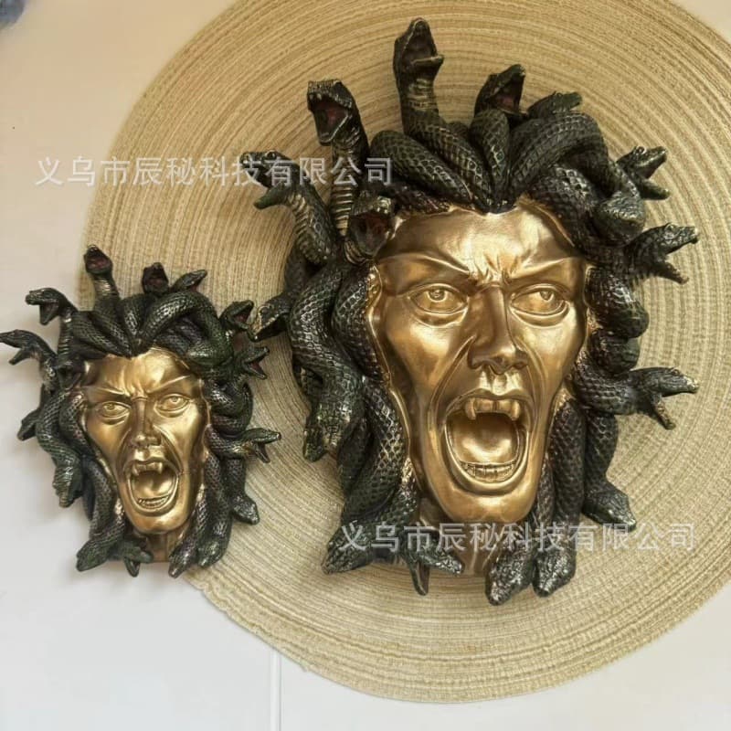 Large Medusa Wall Statue Mythological Monster Gothic Resin Decor