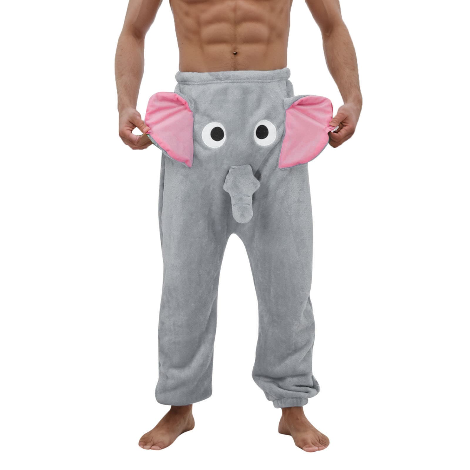 2025 Cross-border Trade 280g Thick Double-sided Mink Fleece Pajama Pants, Homewear, Funny and Warm Elephant Pants