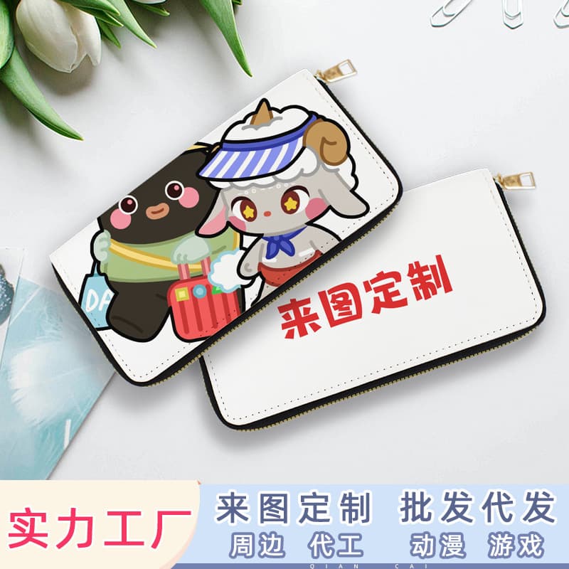 Cross-border Women's Long Wallet Leather Clutch with Cartoon Print Wholesale High-quality Card Holder Coin Purse
