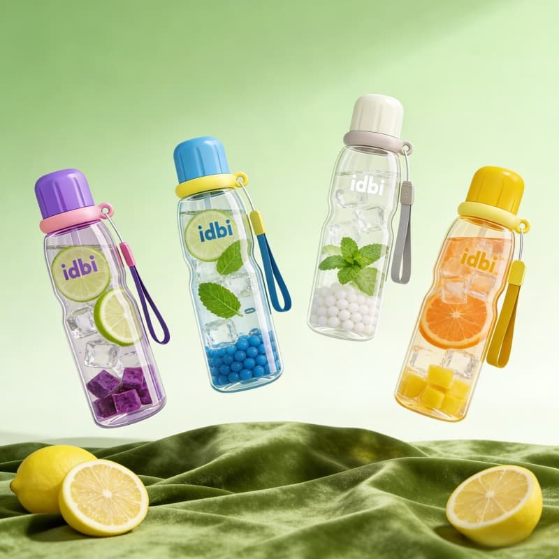 Large-capacity portable water cup for children and students going to school, simple plastic sports cup, portable straw cup, high temperature resistance