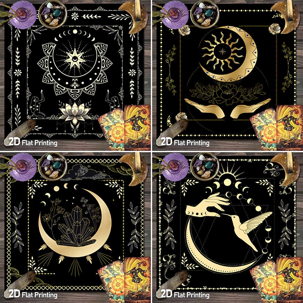 Tarot tablecloth taro moon phase tarot card square tarot card pushing cloth photo background cloth special for cross-border live broadcast