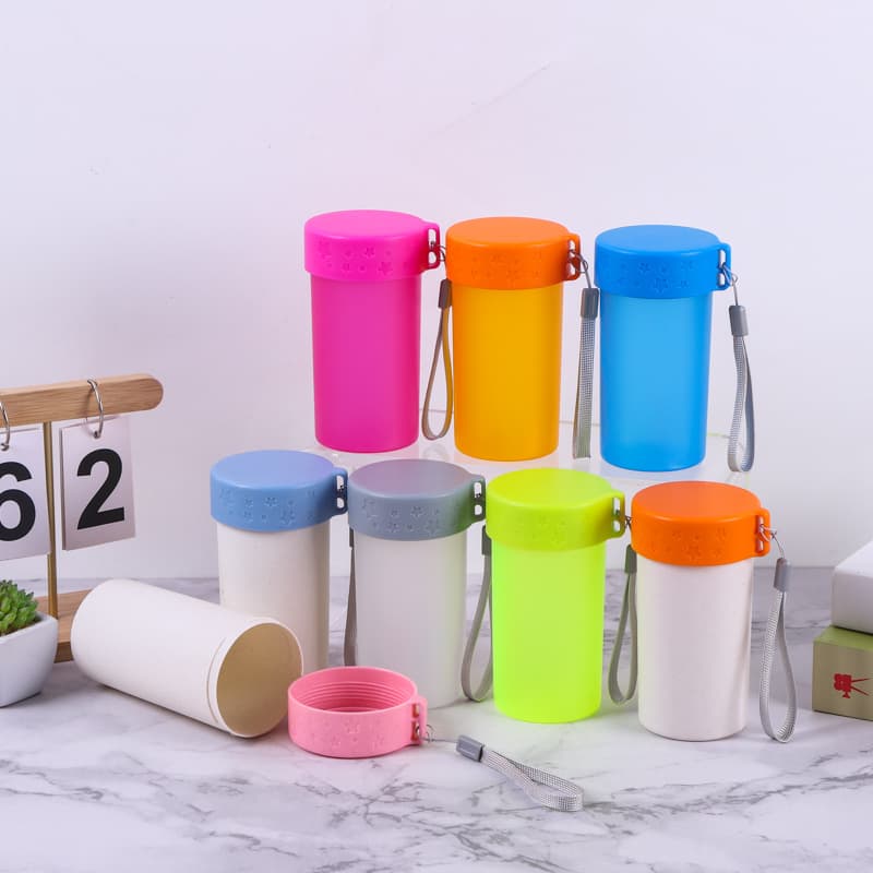 Wholesale Portable PP Plastic Cups with Printed Text, Advertising Rope, Multi-color Star Lids