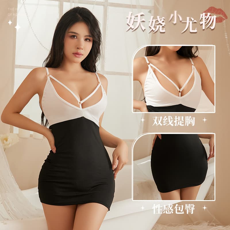 Sexy See-Through Lingerie Sleepwear for Women, Pure Desire & Forbidden Style, Flirty Tight Bodycon Dress