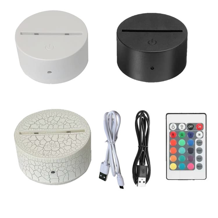 Cross-border USB 3D Night Light Base Remote Control RGB Acrylic Table Lamp Separate Base Set