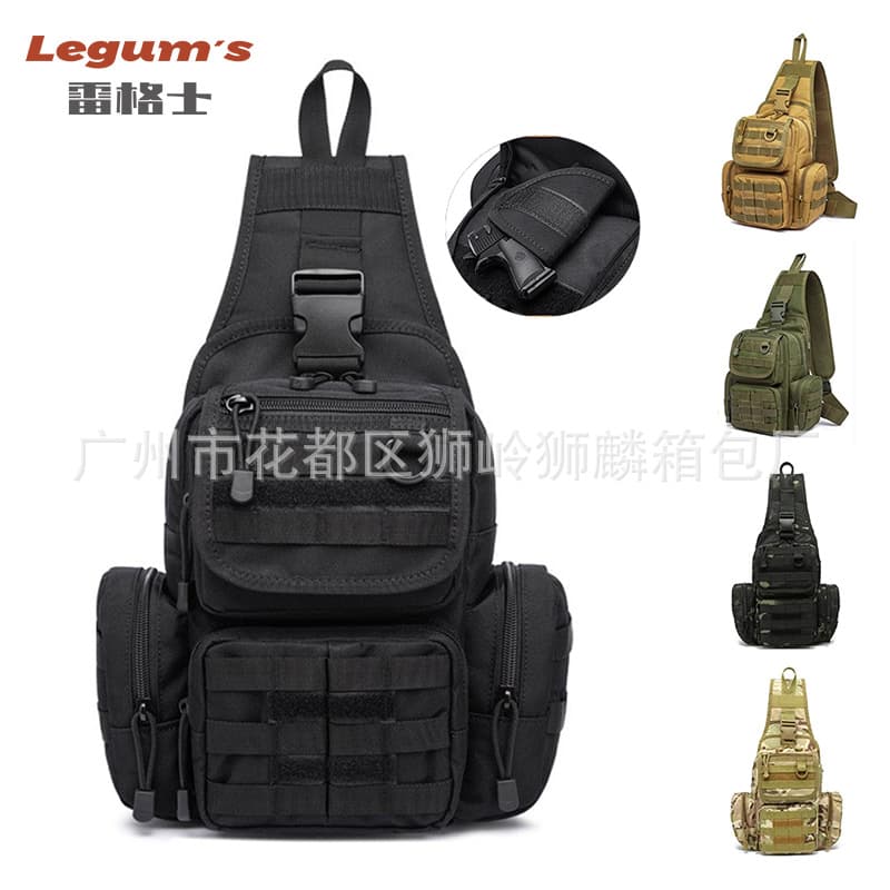 In Stock Waterproof Oxford Fabric Outdoor Men's Chest Pack, Multi-functional Camouflage Tactical Messenger Shoulder Bag
