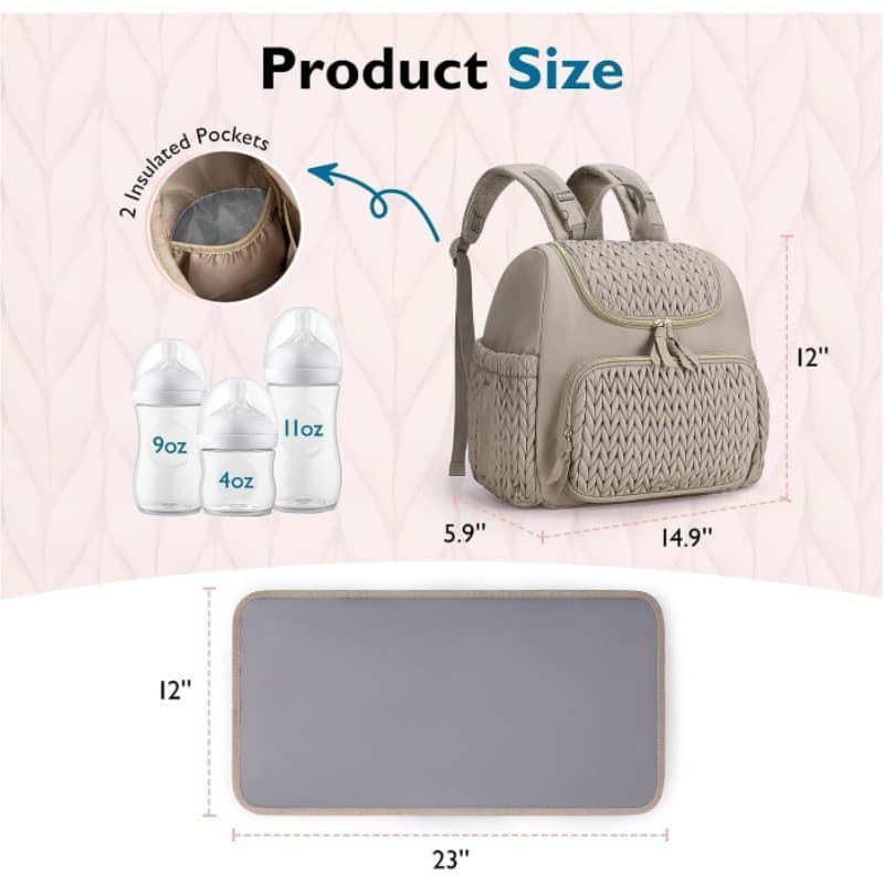 Outdoor Travel Mom Bag Multifunctional Backpack Baby Bottle Insulated Storage Bag Mother and Baby Travel Organizer