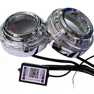 3.0-inch Lens Retrofit Land Rover Cayenne RGB Integrated Decorative Shroud App Bluetooth Control Halo Shroud