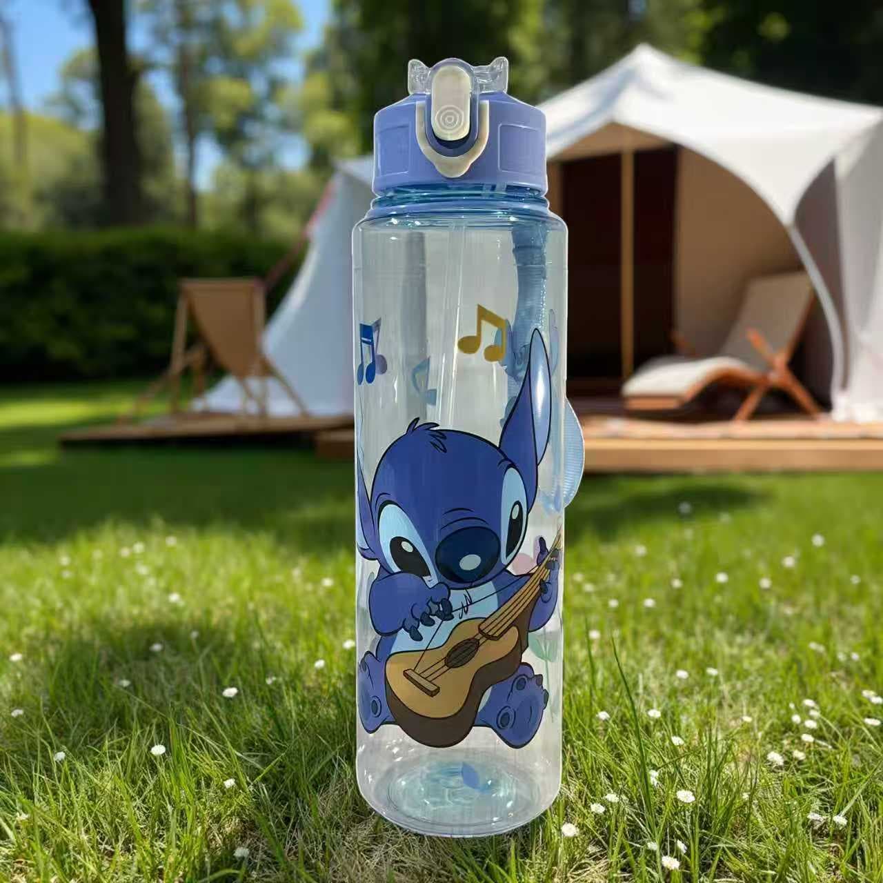 Cross-stitch Astronaut Straw Handle Pea Cup High Appearance Pop-up Cup Universal Water Cup for Men, Women, and Children
