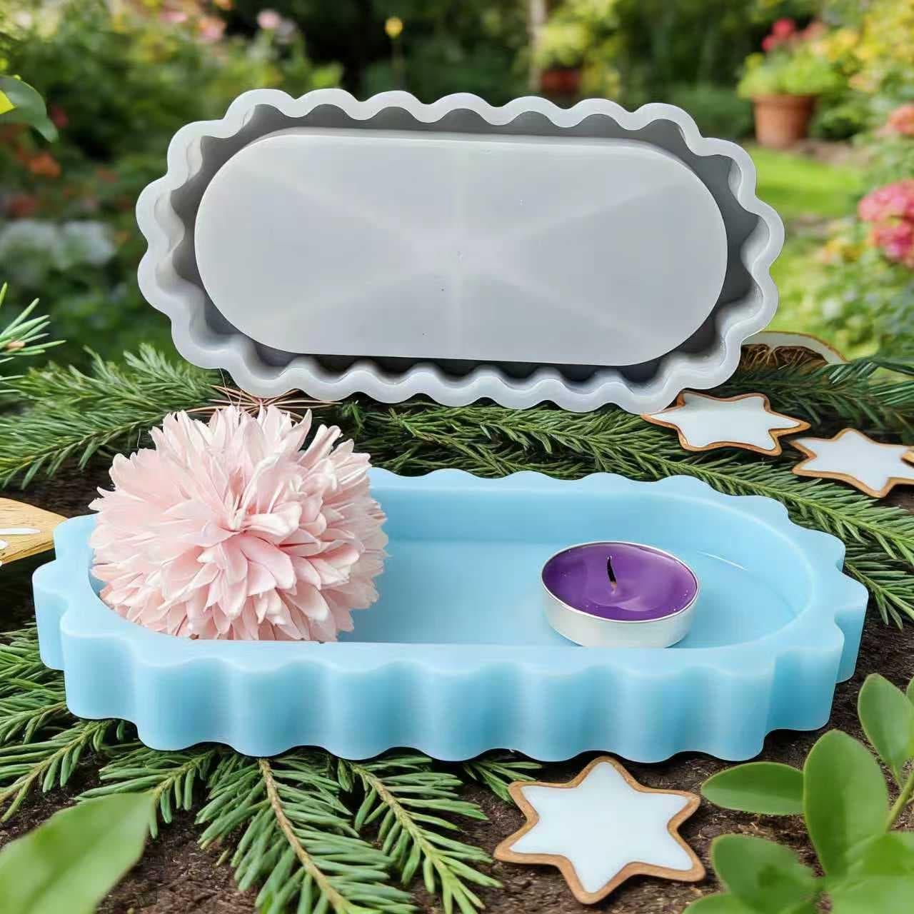 S2775 Oval tray decorative cement plaster mold DIY silicone mold