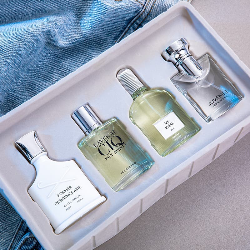 Silver Charm Fresh Mountain Spring Light Fragrance Men's Perfume Set Four Pieces Floral Aromatic Woody Scent Unisex Perfume
