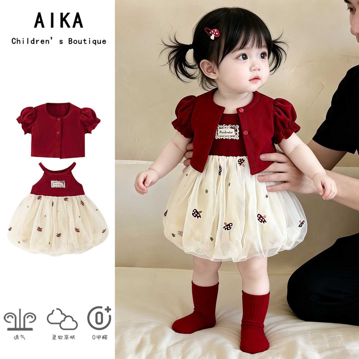 Girls Summer Dress 2026 New Style Little Baby One-Year-Old Birthday Party Dress Princess Dress