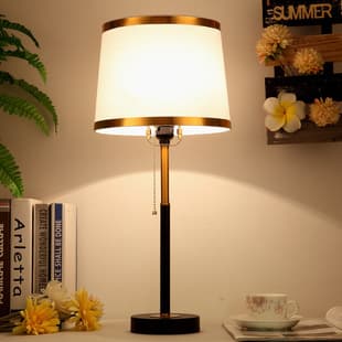 Simple Modern Pull Chain Table Lamp Light Luxury American Nordic Bedroom Living Room Home Room Nightstand Light One-Piece Drop Shipping