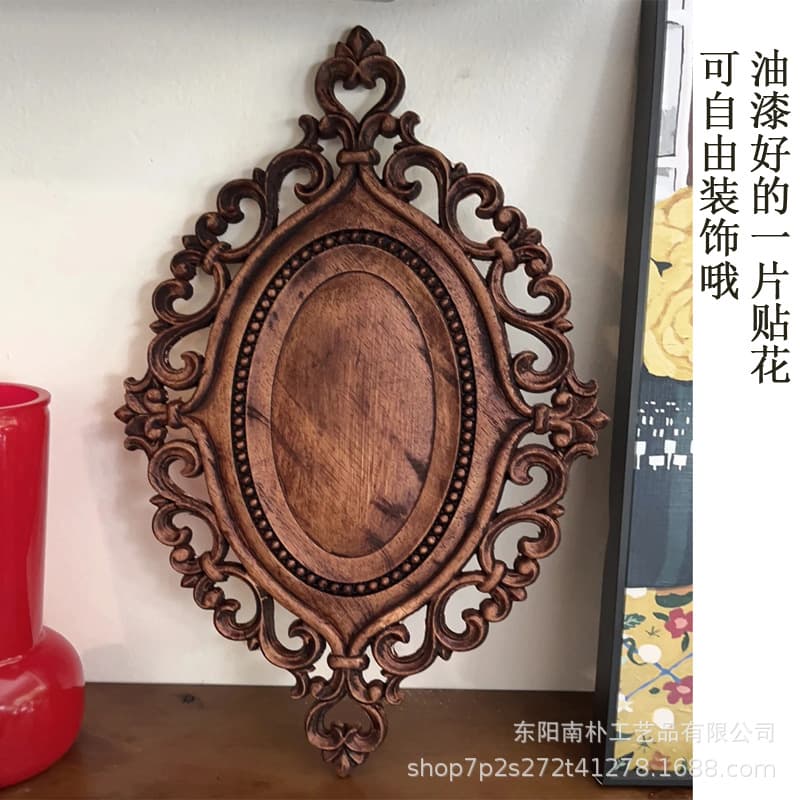 Xiaohongshu DIY Wall Hanging French European Retro Vintage Dongyang Wood Carving Wall Decoration Relief