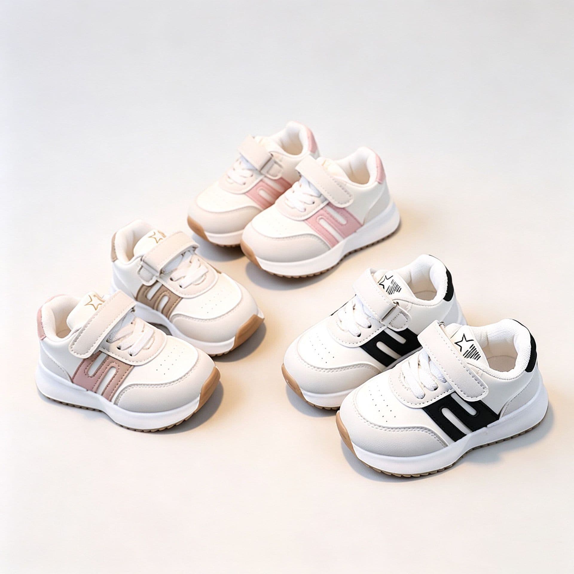 Children's Sports Shoes Spring Autumn Soft Sole Casual Shoes for Boys and Girls Toddler Walking Shoes Agility Sneakers Soft Sole White