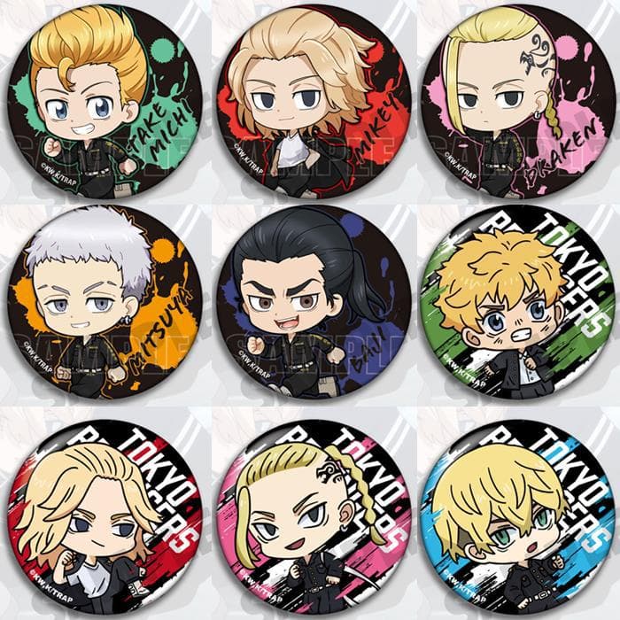 Tokyo Revengers Anime COS Badge Keychain Backpack Pendant Mikey, Draken, Kazutora, Takemichi Q