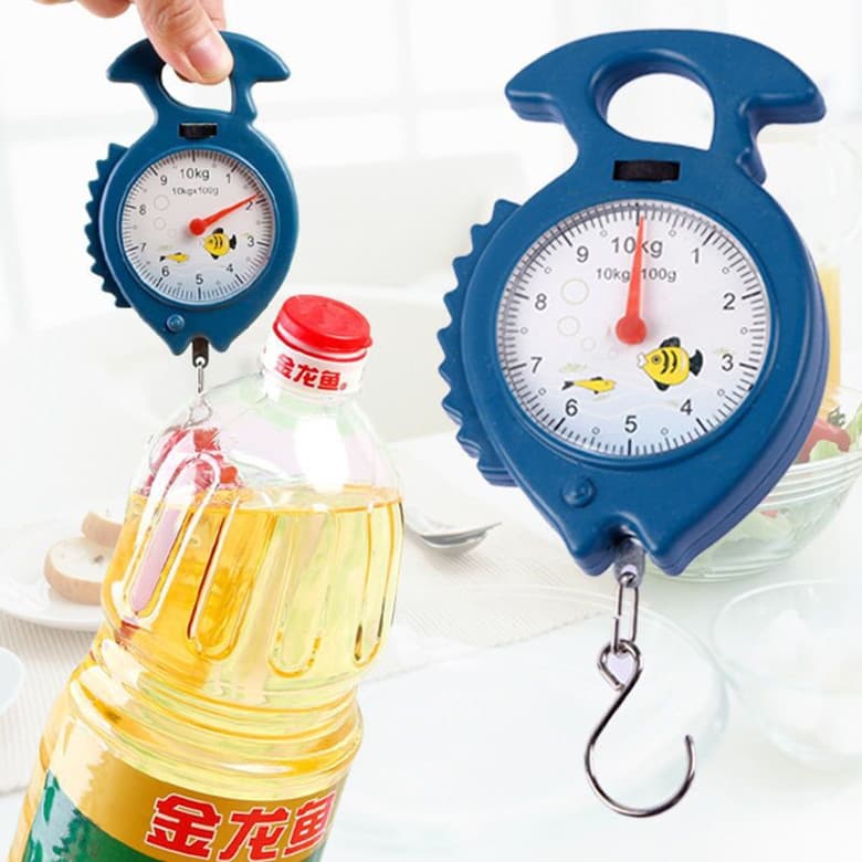 P013A Colorful Fish-Shaped Spring Scale, Minimum Order 10 Pieces, Portable Handheld Scale for Home Use, Wholesale Supplier