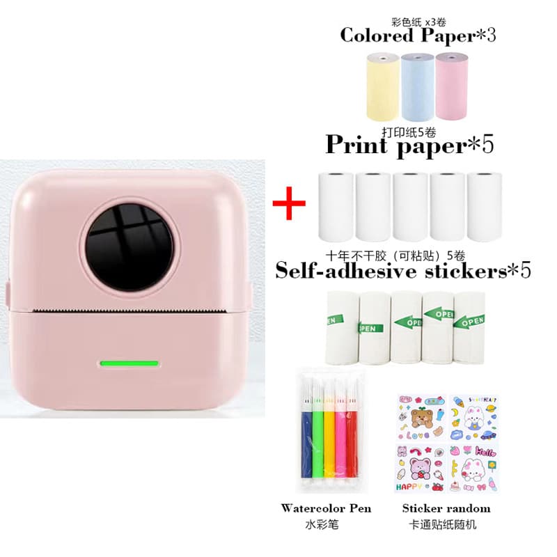 Mini Portable Photo Printer for Export, Wireless Phone Connection, Mistake Notebook Printer, Portable Printer