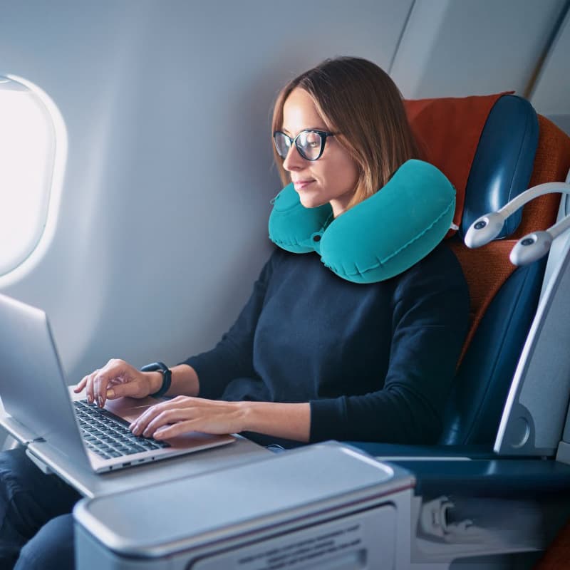 Flocking Inflatable U-shaped Pillow Outdoor Neck Pillow Printable LOGO Activity Gift Cross-border Foreign Trade Inflatable Travel Pillow