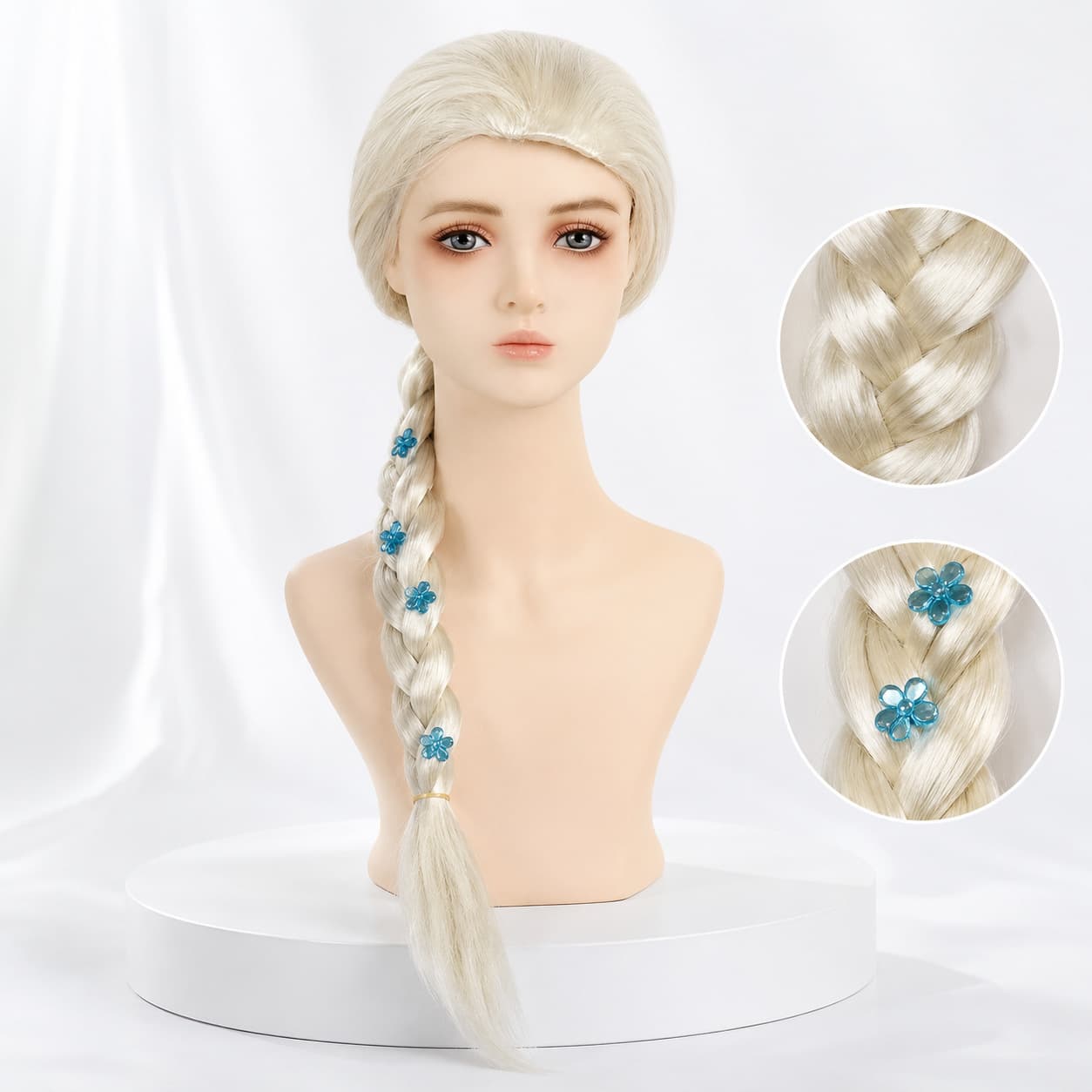 Factory direct selling Princess Elsa wig Frozen Elsa children's wig girls stage performance props wholesale