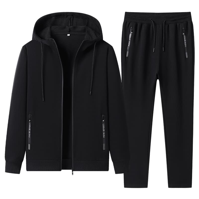 Spring/Autumn New Men's Suit Set Simple Solid Color Middle-Aged Mature Long-Sleeve Casual Sport Jacket